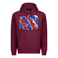 Burgundy Patriotic tie dye background Premium Hoodie - CowGirlArtShop