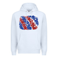 White Patriotic tie dye background Premium Hoodie - CowGirlArtShop