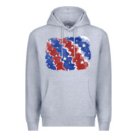 Heather Grey Patriotic tie dye background Premium Hoodie - CowGirlArtShop