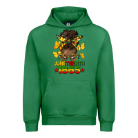 Emerald juneteenth 1865 afro bun Urban Hoodie - HRA Design Shop