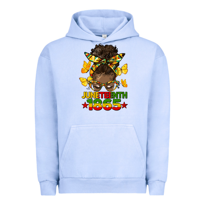 Juneteenth 1865 Afro Bun Urban Hoodie by HRA Design Shop | Teevron