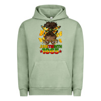 Pigment Oil Green juneteenth 1865 afro bun Urban Hoodie - HRA Design Shop