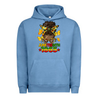 Pigment Pebble Blue juneteenth 1865 afro bun Urban Hoodie - HRA Design Shop