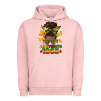 Pigment Salmon juneteenth 1865 afro bun Urban Hoodie - HRA Design Shop