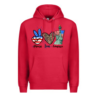 Cardinal Peace love america 4th of july Premium Hoodie - CowGirlArtShop
