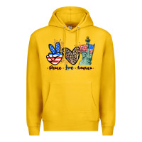 Lemon Peace love america 4th of july Premium Hoodie - CowGirlArtShop