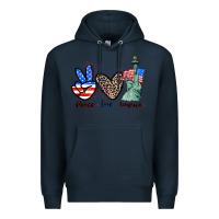 Navy Peace love america 4th of july Premium Hoodie - CowGirlArtShop