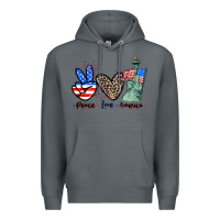 Rock Peace love america 4th of july Premium Hoodie - CowGirlArtShop