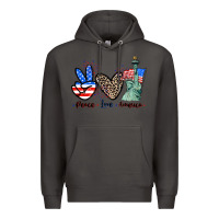 Smoke Peace love america 4th of july Premium Hoodie - CowGirlArtShop