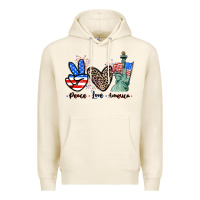 Tofu Peace love america 4th of july Premium Hoodie - CowGirlArtShop