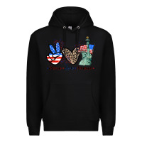 Black Peace love america 4th of july Premium Hoodie - CowGirlArtShop