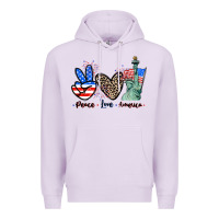 Lilac Peace love america 4th of july Premium Hoodie - CowGirlArtShop
