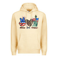 Pina Colada Peace love america 4th of july Premium Hoodie - CowGirlArtShop