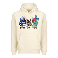 Sandshell Peace love america 4th of july Premium Hoodie - CowGirlArtShop