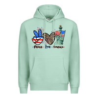 Seafoam Peace love america 4th of july Premium Hoodie - CowGirlArtShop