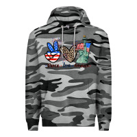 Slate Camo Peace love america 4th of july Premium Hoodie - CowGirlArtShop