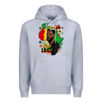 Heather Grey free ish since 1865 black man Premium Hoodie - HRA Design Shop