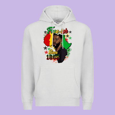 Free Ish Since 1865 Black Man Premium Hoodie Designed By Hra Design Shop