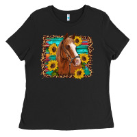 Black horse sunflowers turquoise wooden serape leopard Ladies Tee - Artiststas