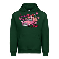 Forest Green loads of love valentine's day farm truck Urban Hoodie - FaDigitalArtStudio