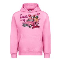 Fuchsia Pink loads of love valentine's day farm truck Urban Hoodie - FaDigitalArtStudio
