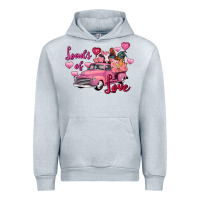Heather Grey loads of love valentine's day farm truck Urban Hoodie - FaDigitalArtStudio