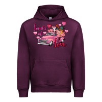 Mauve Wine loads of love valentine's day farm truck Urban Hoodie - FaDigitalArtStudio
