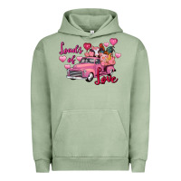 Pigment Oil Green loads of love valentine's day farm truck Urban Hoodie - FaDigitalArtStudio