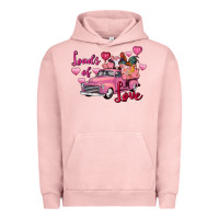 Pigment Salmon loads of love valentine's day farm truck Urban Hoodie - FaDigitalArtStudio