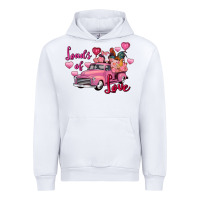 White loads of love valentine's day farm truck Urban Hoodie - FaDigitalArtStudio
