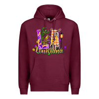 Burgundy louisiana la mardi gras Premium Hoodie - FaDigitalArtStudio