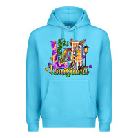 Ocean Blue louisiana la mardi gras Premium Hoodie - FaDigitalArtStudio