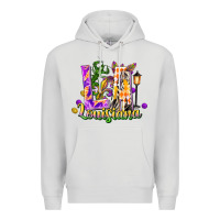 Dove Grey louisiana la mardi gras Premium Hoodie - FaDigitalArtStudio