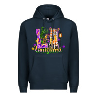 Navy louisiana la mardi gras Premium Hoodie - FaDigitalArtStudio