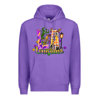 Purple louisiana la mardi gras Premium Hoodie - FaDigitalArtStudio