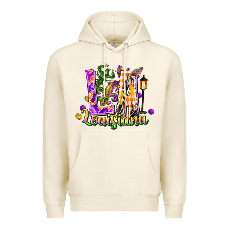 Louisiana La Mardi Gras Premium Hoodie by FaDigitalArtStudio | Teevron