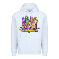 White louisiana la mardi gras Premium Hoodie - FaDigitalArtStudio