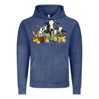 Vintage Denim easter cows with chicks Vintage Hoodie - AdoDesignShop