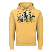 Easter Cows With Chicks Vintage Hoodie | Teevron