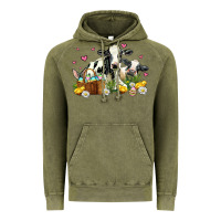 Vintage Olive easter cows with chicks Vintage Hoodie - AdoDesignShop