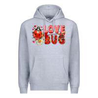 Heather Grey love bug Premium Hoodie - FaDigitalArtStudio
