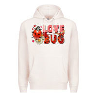 Pale Pink love bug Premium Hoodie - FaDigitalArtStudio