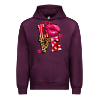Mauve Wine love lips Urban Hoodie - FaDigitalArtStudio