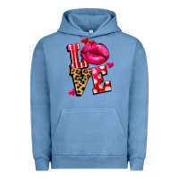 Pigment Pebble Blue love lips Urban Hoodie - FaDigitalArtStudio