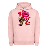 Pigment Salmon love lips Urban Hoodie - FaDigitalArtStudio