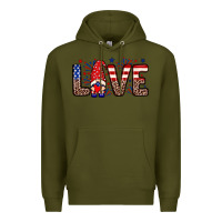 Army Green Love gnome Premium Hoodie - Neo Western