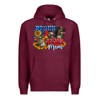 Burgundy Proud army mom 4th of july Premium Hoodie - CowGirlArtShop