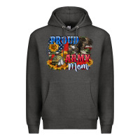 Charcoal Heather Proud army mom 4th of july Premium Hoodie - CowGirlArtShop