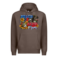 Coffee Proud army mom 4th of july Premium Hoodie - CowGirlArtShop