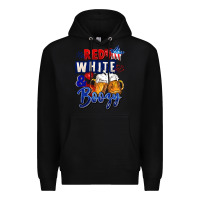 Black Red white and boozy 4th of july Premium Hoodie - CowGirlArtShop